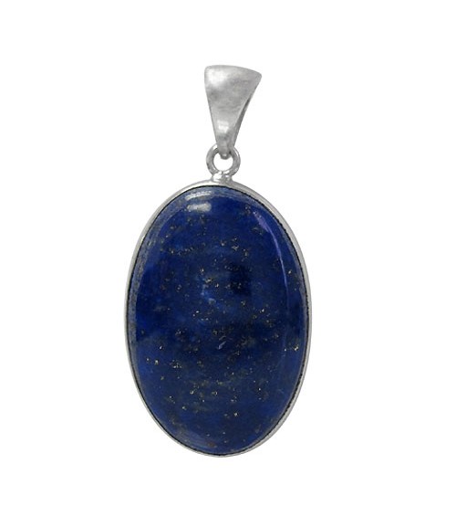 Oval Lapis Lazuli Pendant, Sterling Silver